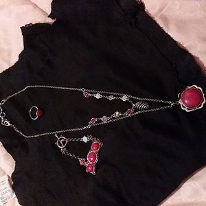 Lucky Brand Necklace ring and earrings